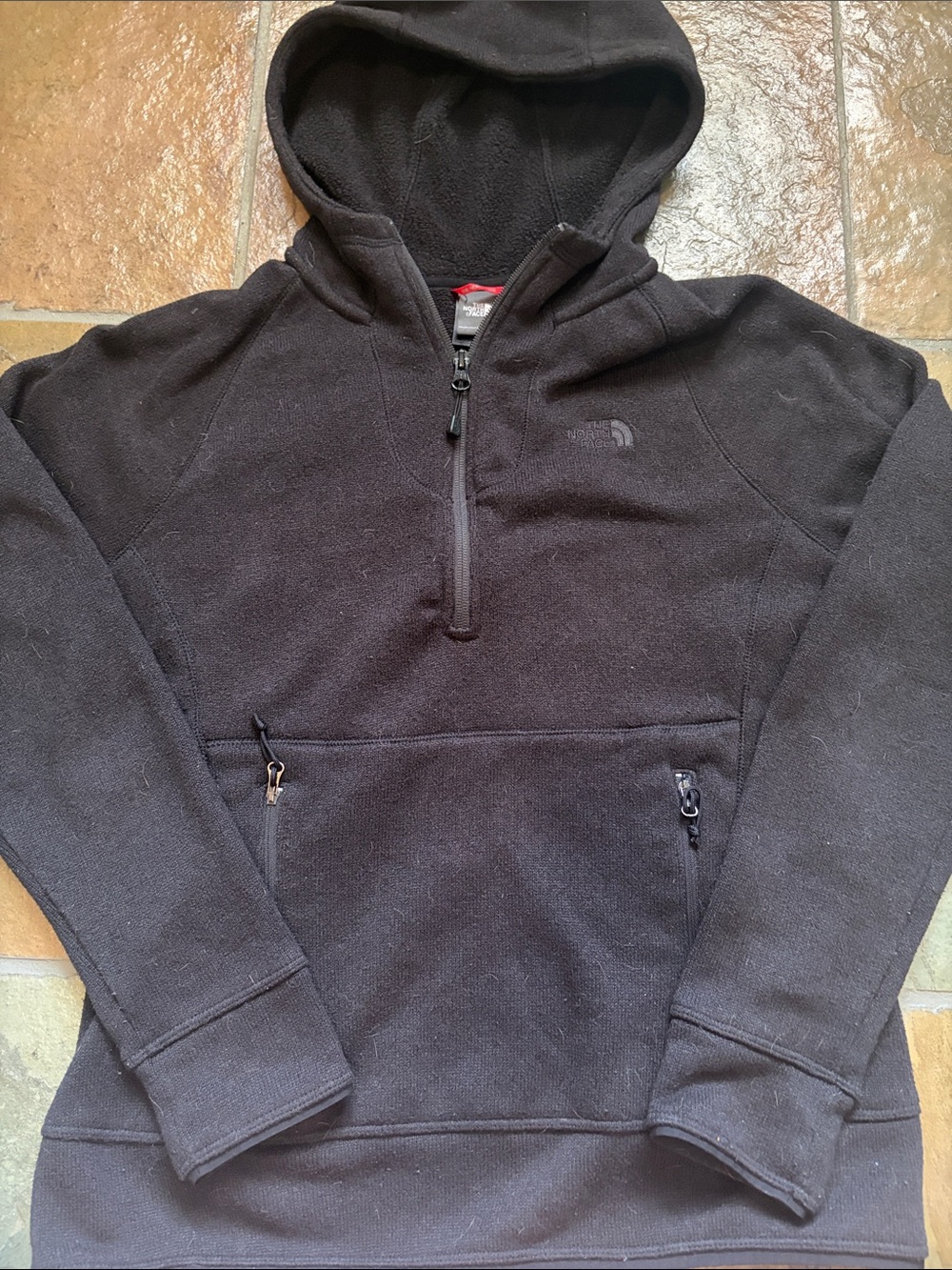 The North Face Women’s Black Hooded Half-Zip Fleece